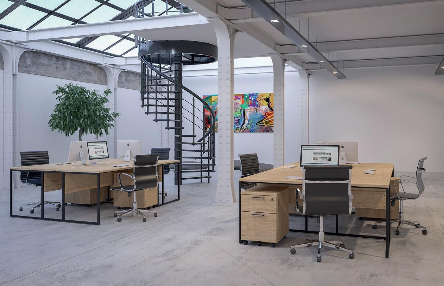 Etretat - bureau open space - france burea - piétement acier en tube_3
