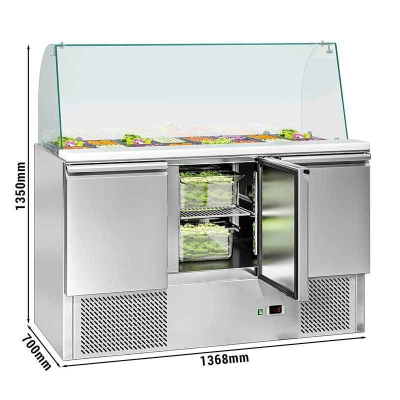 Saladette réfrigérée avec pare-haleine bombée - 3 portes GN 1/1 avec 4 bacs GN 1/1_3