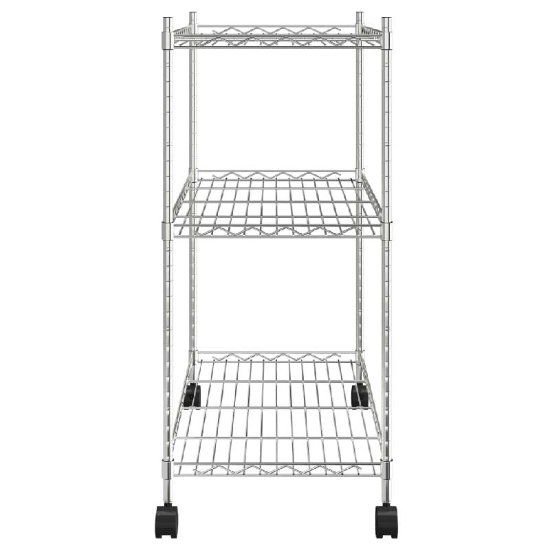Vidaxl étagère de rangement 3 niveaux et roues 60x35x81cm chrome 150kg 324625_3