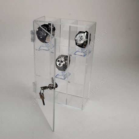 VMB0123 - Vitrine plexi sécurisée 9 casiers - Meuble présentoir avec serrure - Ht 32cm x Larg 20cm x Prof 8.5cm_3