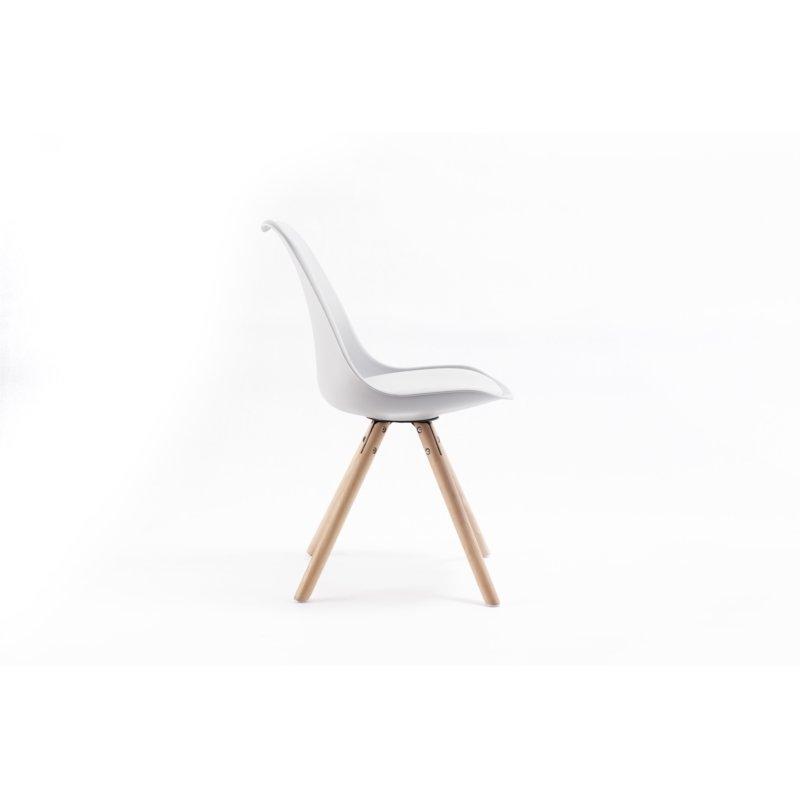 Lot de 2 chaises Sando - polypropylène gris avec pieds en bois - design chic et moderne_3