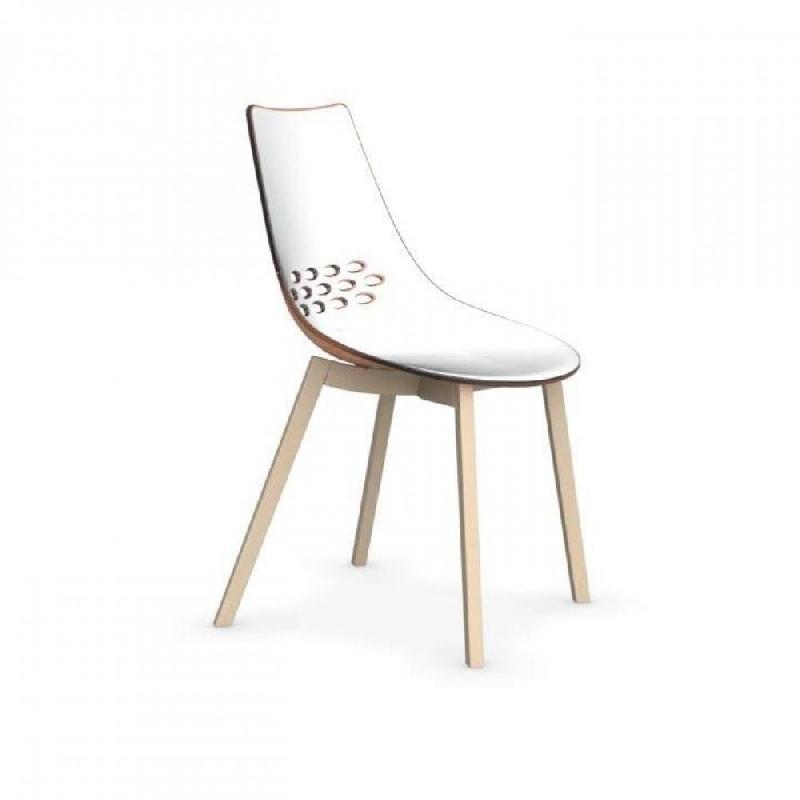 Lot de 2 chaises design JAM W - Orange transparent - Piétement hêtre blanchi - Fabrication 100% italienne_3