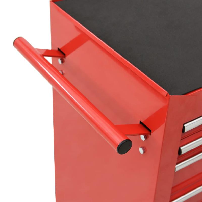 Vidaxl chariot à outils avec 21 tiroirs acier rouge 3056738_3
