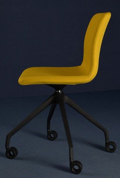 Koda swiveling - chaise de bureau ergonomique - coque tapissée - pied en polyamide noir ou blanc_3