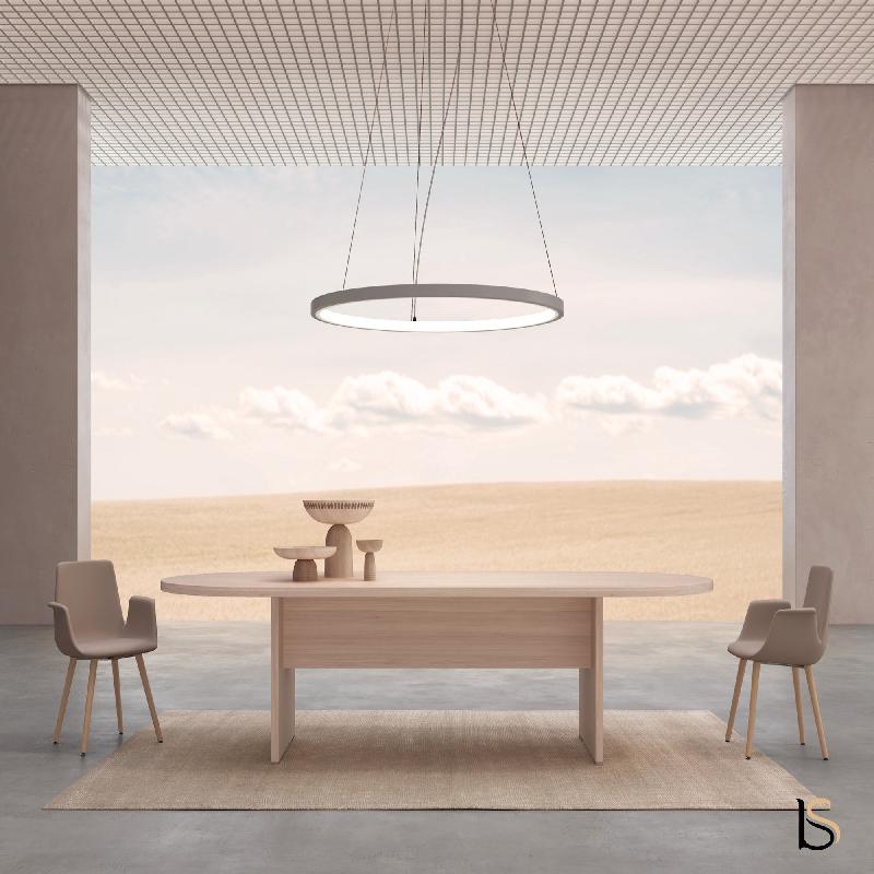 Table de réunion ovale TAK- Mobel Linea - 200, Acacia clair_3