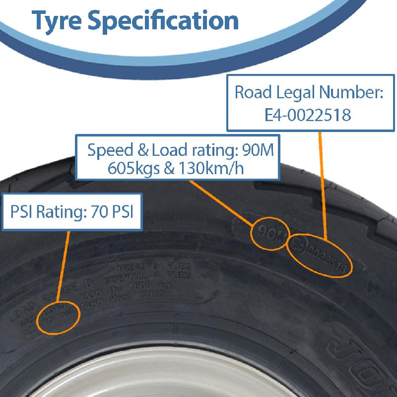 20.5x8.0-10 Roue de remorque 8ply 100mm PCD Wanda Road Legal 605kgs (Lot de 2)_3