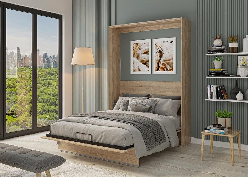 Armoire lit escamotable Genius chêne - ouverture assistée - couchage 140x200 cm - gain de place_3