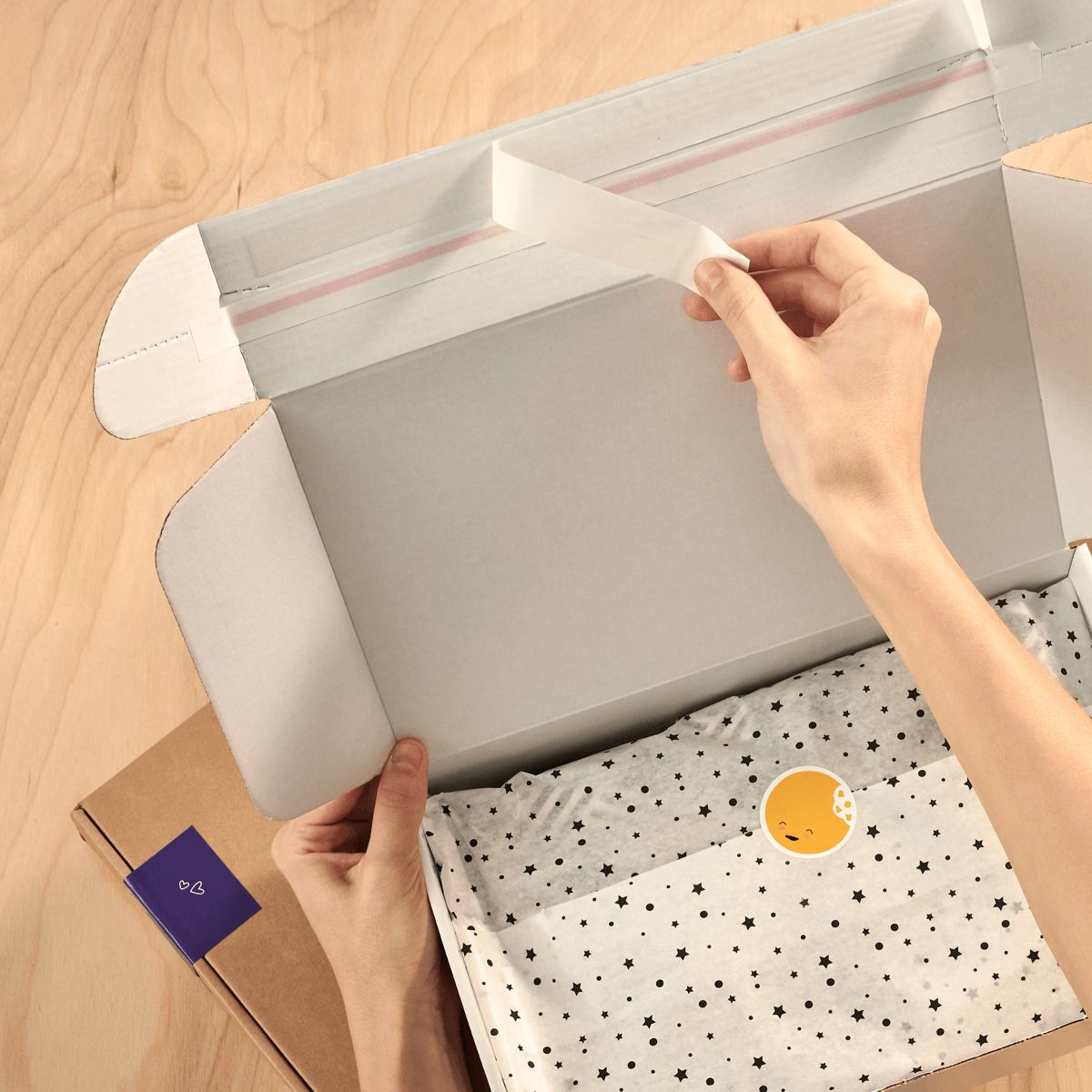 Boîte postale en carton sans impression - Packhelp SA - 37 x 29 x 7 cm - 3 couches de carton ondulé avec bandes adhésives_3