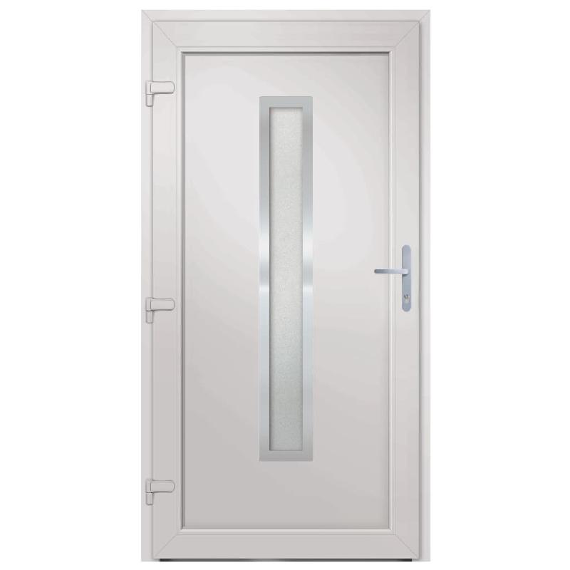 Vidaxl porte d'entrée blanc 98x208 cm pvc 3187888_3