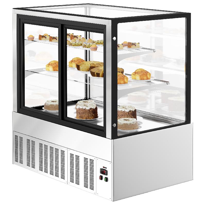 Vitrine réfrigérée pour pâtisserie - 1200 mm - 2 étagères - Inox_3