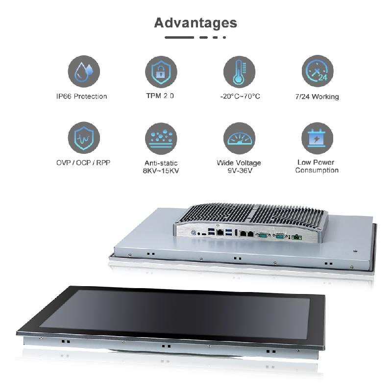 Panel PC industriel fanless 23.8 pouces 16:9 Full HD - EVI-24WAC-12th - HMI, supervision et automatisation_3