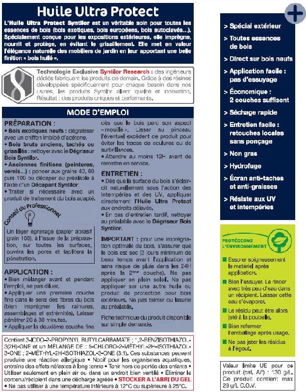 Huile SYNTILOR ultra protec - 1 L - teck - haute résistance UV et intempéries_3