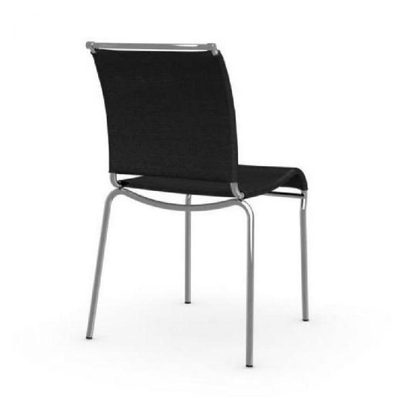 Lot de 2 chaises italiennes AIR - structure en acier chromé - assise en tissu NET noir respirant et lavable_3