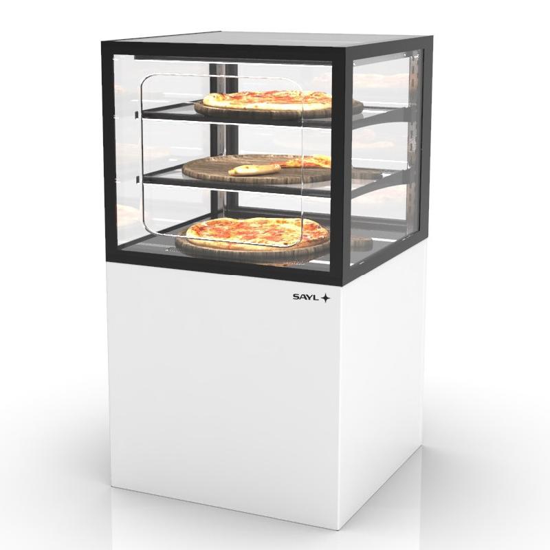 Vitrine chauffante INTEGRA chaleur sèche sur base - 600 mm - 3 niveaux - H1100 mm - IN60/50-110C | Sayl Barcelona - 515 mm, Accès Grab & Go, 1100_3