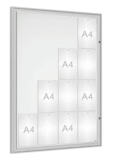 Vitrine extérieure Classique anodisée - Affichage simple face - Taille de 4 à 21 A4 - Système d'ouverture réversible ou levante_3