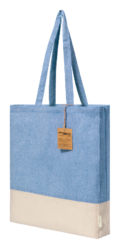 Tote bag en coton recyclé bicolore - avec soufflet et anses longues - 100% coton recyclé 120 g/m²_3
