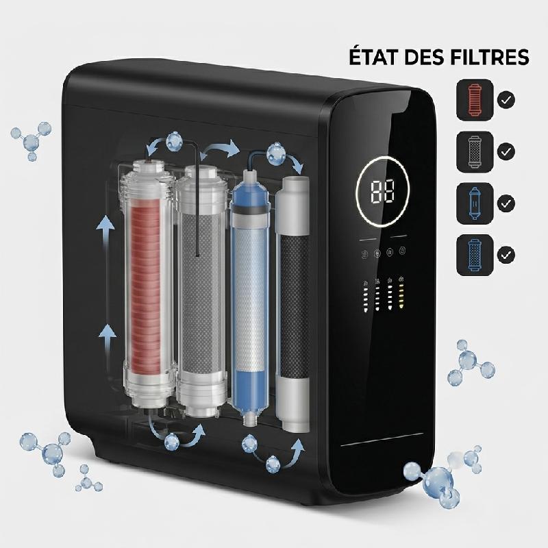 Osmoseur inverse AquaFlow Pro 1000 GPD - Contrôle en Temps Réel, Maintenance Facile_3