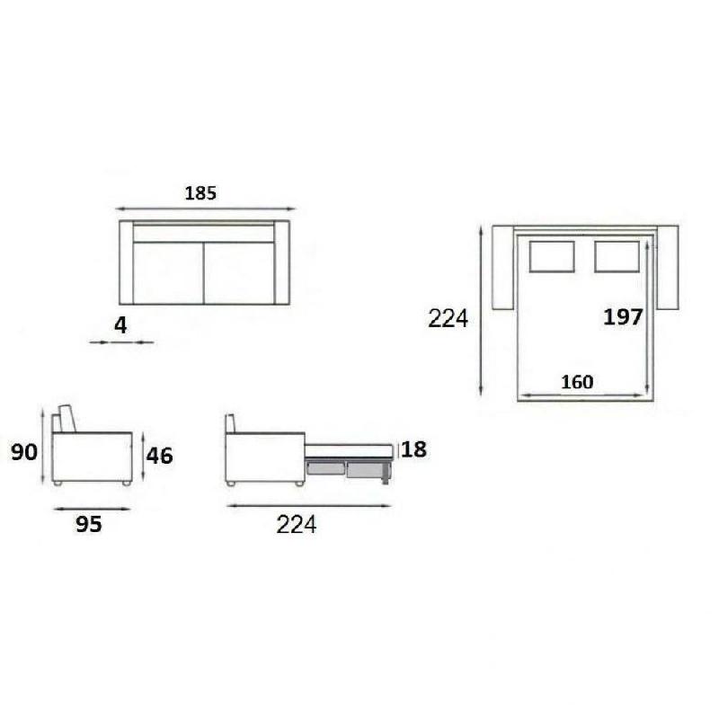 Canapé-lit compact DENSO Rapid Express 3-4 places - Microfibre graphite - Matelas 18 cm - Sommier à lattes 160x197 cm_3