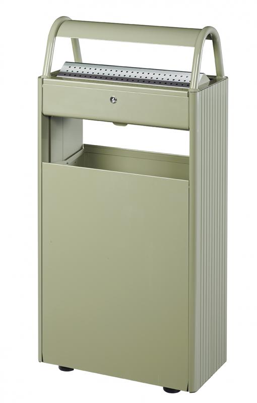 Cendrier corbeille - 12L/60L - Kopa - acier poudré anti-UV et grille écrase-mégots inox_3