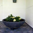 Jardinière Bol en béton cylindrique - Design classique pour zones historiques - Ciment blanc ou gris - Ø118 x 45 cm_3