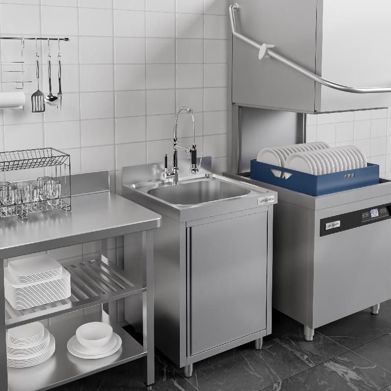 Plonge inox1 bac sur placard - P 700 mm - 600_3