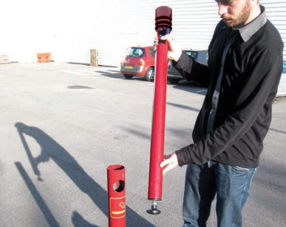 Potelet - Cendrier peint sur zinc, contenance 1500 mégots - 4 pommeaux au choix - Hauteur 1200 mm_3