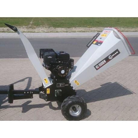 Broyeur de végétaux mobile avec grandes roues gonflables