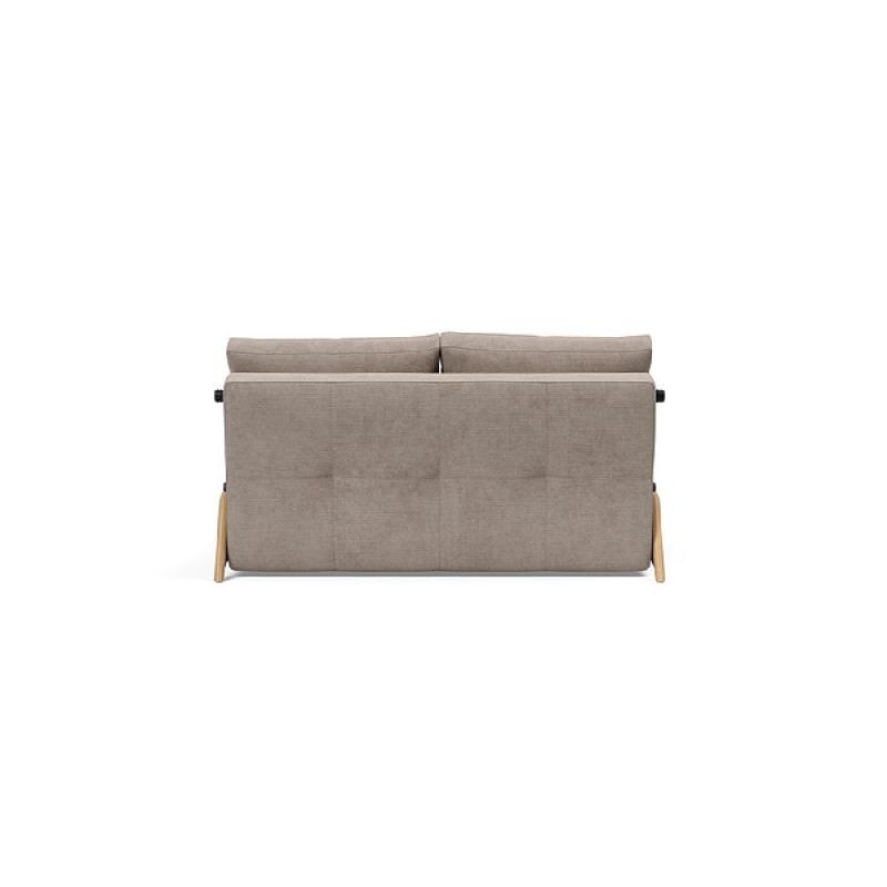 Innovation Living - Canapé design Cubed Wood 02 convertible lit 160x200 cm - Tissu Cordufine Beige_3