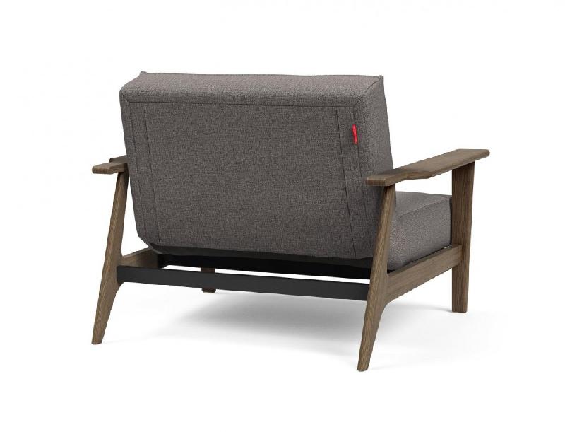 Fauteuil design convertible Splitback Frej Mixed Dance Grey - Innovation Living - Lit 90x115 cm avec accoudoirs en chêne fumé_3