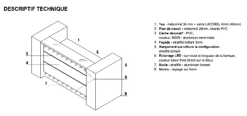 Banque d'accueil lumineuse Valde - MDD - Gris mat_3