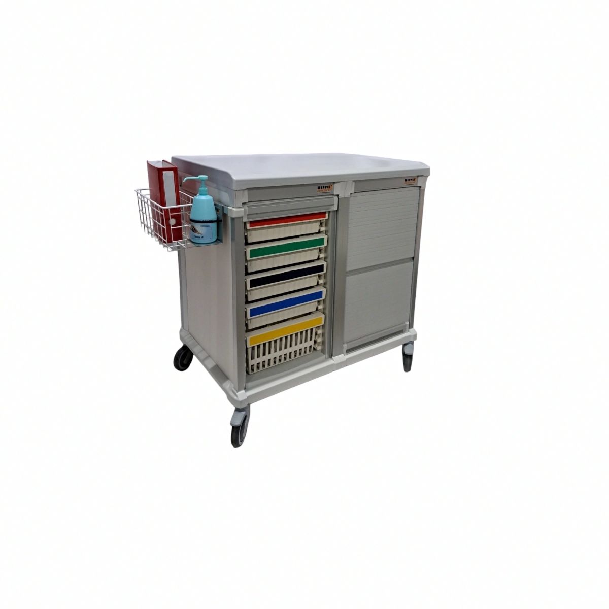 Chariot de soin hospitalier Weecart - 2 colonnes, configuration modulable pour stockage et transfert de médicaments et instruments_3