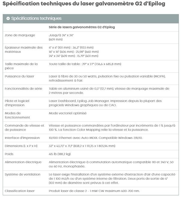 G2 - Marquages laser Epilog Laser - Puissances 30W ou 50W - Technologie de lentille dynamique_3