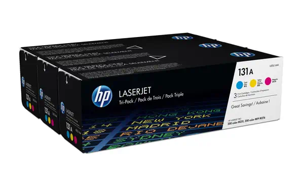 Lot de 3 toners authentiques cyan/magenta/jaune HP LaserJet 131A_3