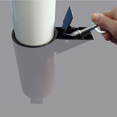 Cendrier sur pied - potelet cigarette - contenance 3000 mégots - tube acier Ø 76 mm_3