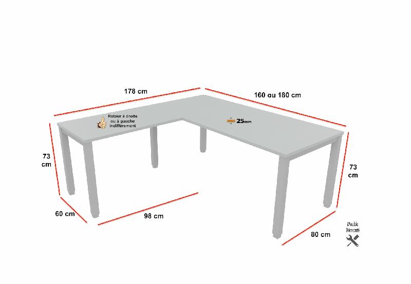 Bureau d'angle Tempo - Mobel Linea. - Blanc 9010, 160, Acacia clair, Non_3