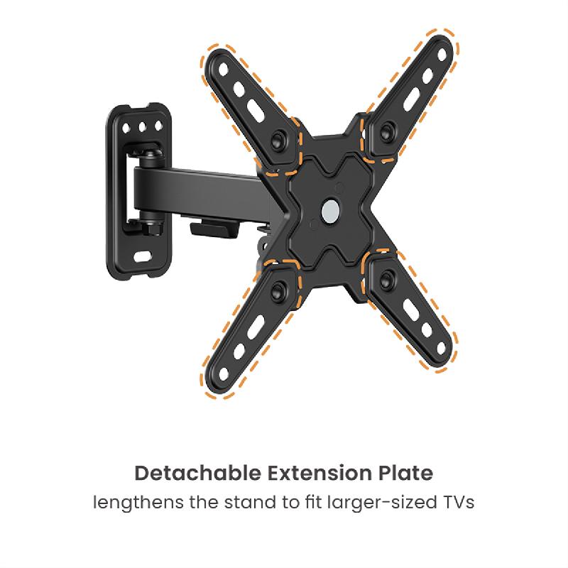 VALUE Bras TV mural, 2 axes, 13-43 pouces, jusqu'à 20 kg_3