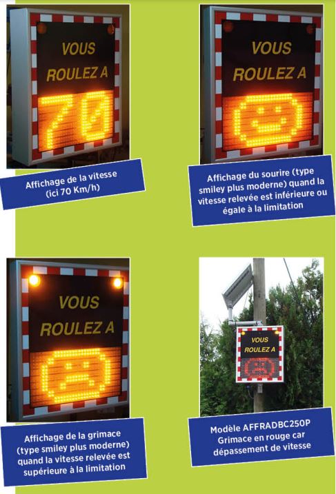 Panneau indicateur de vitesse de véhicule avec radars pédagogiques - Série AFFRAD & AFFRADBC_4