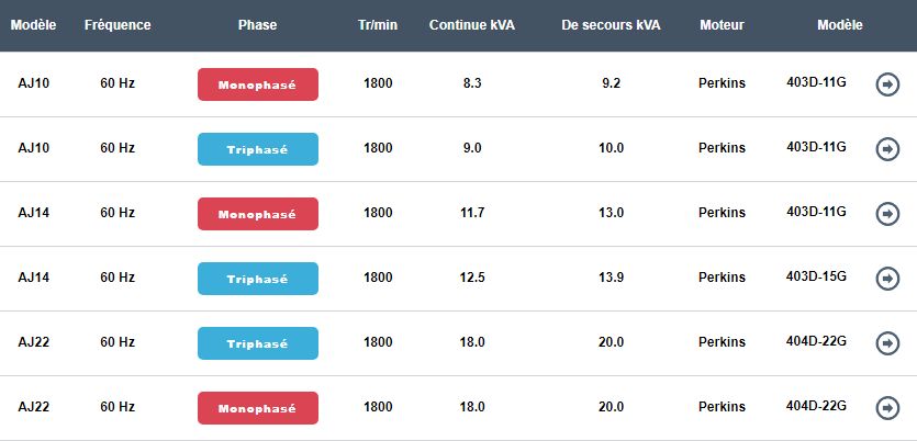 Série 3 - Groupes électrogènes industriels AJ Power - Norme IIIa - 50 et 60 Hz - Puissance de 10 à 66 kVA - Moteurs Perkins et Mitsubishi_3