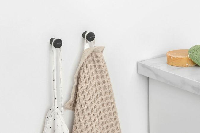 Crochets à serviettes MindSet - Lot de 2 - Mineral Infinite Grey - Aluminium - Brabantia - Supporte jusqu'à 2 kg_3