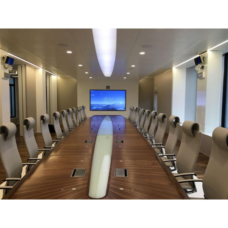 Table de conférence Eracle executive en chêne foncé avec fauteuils Klöber Ciello99 - Alea_3