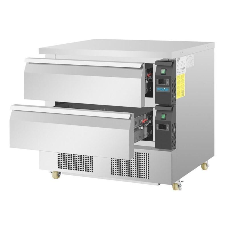 Soubassement double réfrigération 2 tiroirs Série U 4x GN 1/1 DA996 Polar_3