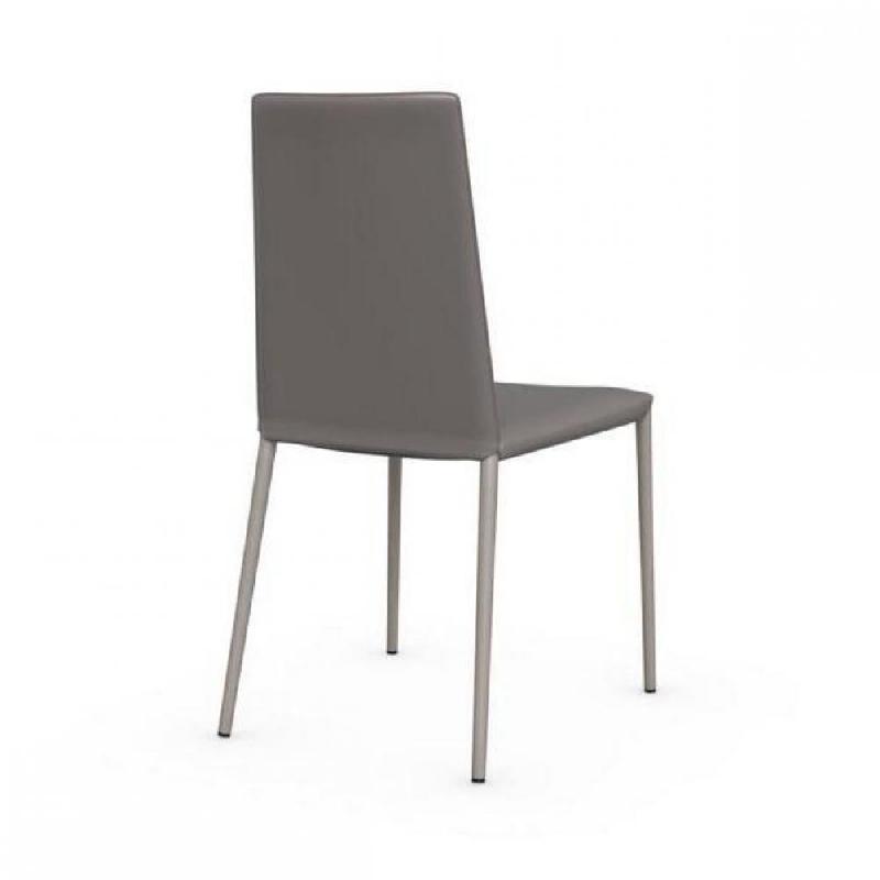 Lot de 2 chaises italiennes Bohème - structure en acier, coloris grège, coutures élégantes_3