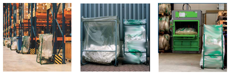 Porte-sacs avec couvercle et roulettes - Capacités de 200 à 2500 litres_3