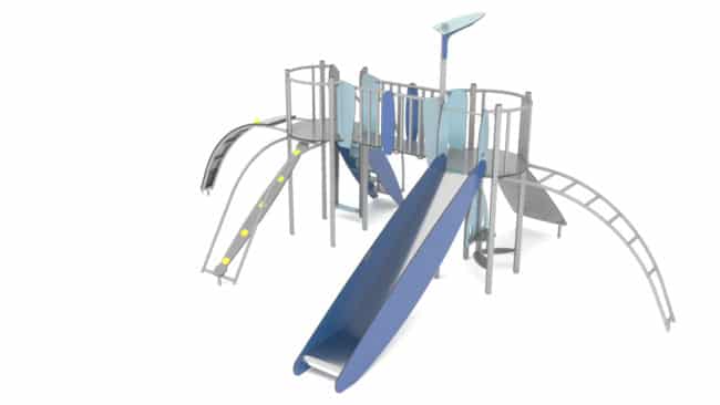 Structure multi-activités métallique Stellar Melilla - LD1EK0151 - Ludoparc - 2 tours en inox pour 25 enfants_3