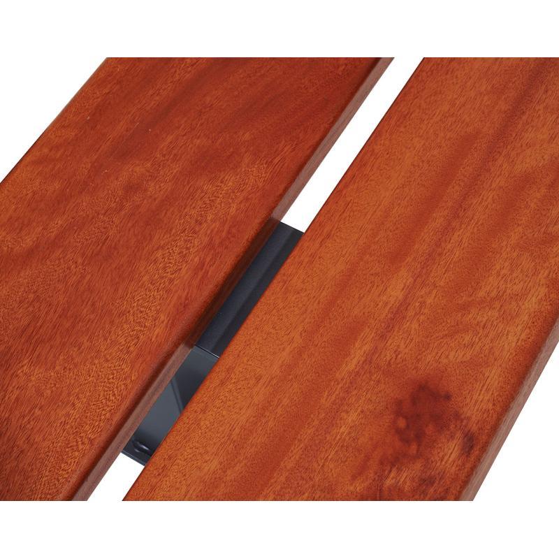 Banquette Pagode - Ref : 299193.Gpro.Chec - 2000 mm - Structure acier et assise bois exotique_3