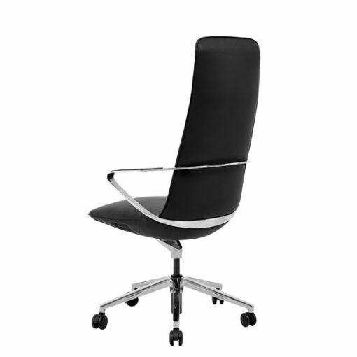 Fauteuil de bureau en cuir ALEC neuf - design harmonieux - blocable 2 positions - aluminium poli - fauteuil président_3