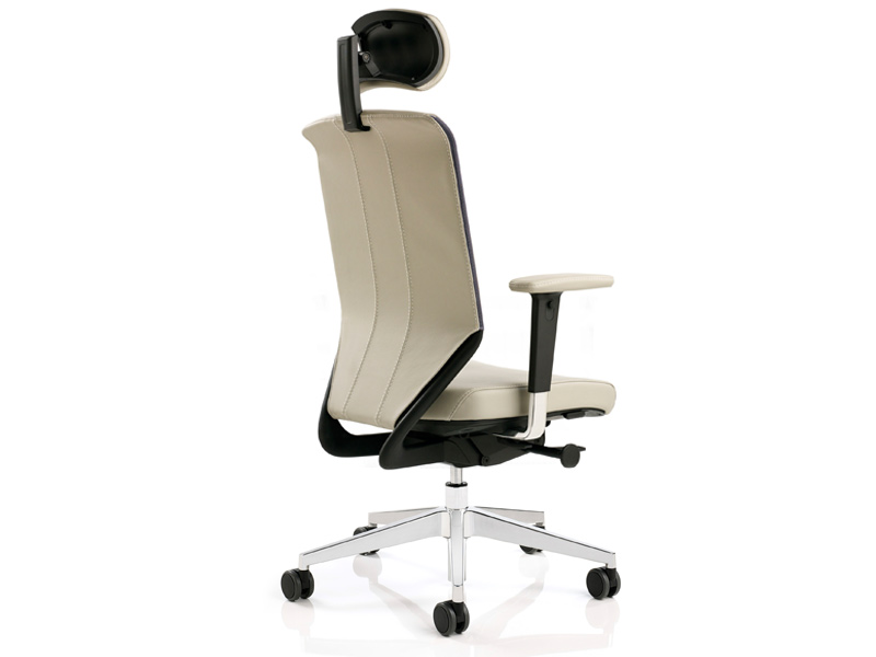 Fauteuil ergonomique Waldo en cuir régénéré - mécanisme synchrone 3 positions - soutien lombaire et appui-tête réglables_3