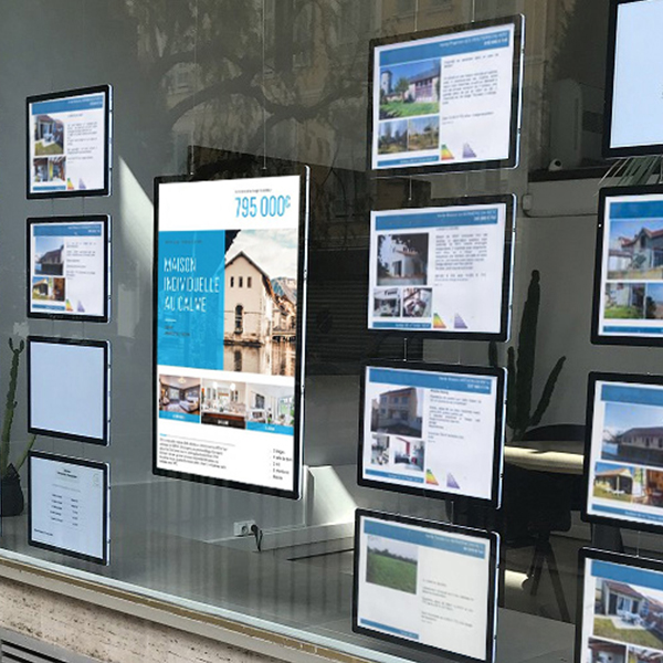 Porte-affiche LED A4 Double Face - Portrait/Paysage - Réf : 91600 - Luminosité Adaptative et Anti-UV_3