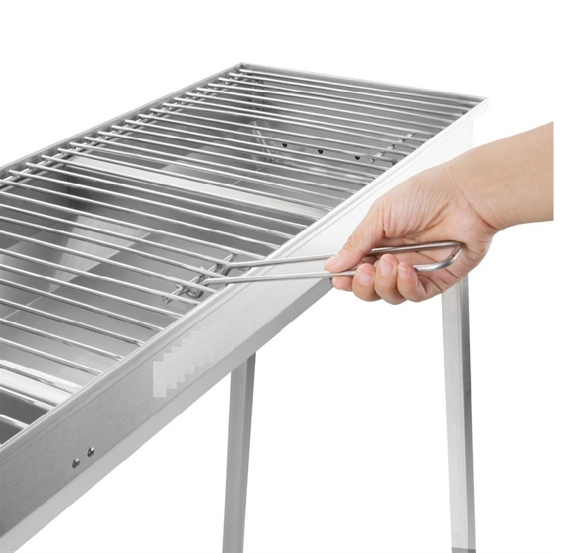 Barbecue à charbon de bois traditionnel en acier inoxydable_3