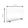 Séparateur de bureau/table transparent 4 mm - H 70 x L 118 cm - Pieds métal - Réf : 490755_3